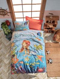 L'essentiel linge de maison Mermaid - Coral Juego de funda de edredón individual